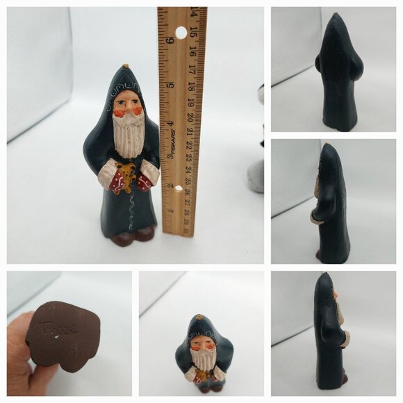 Randy Tate Santa Folk Art Set Of 2 READ - Picture 2 of 16